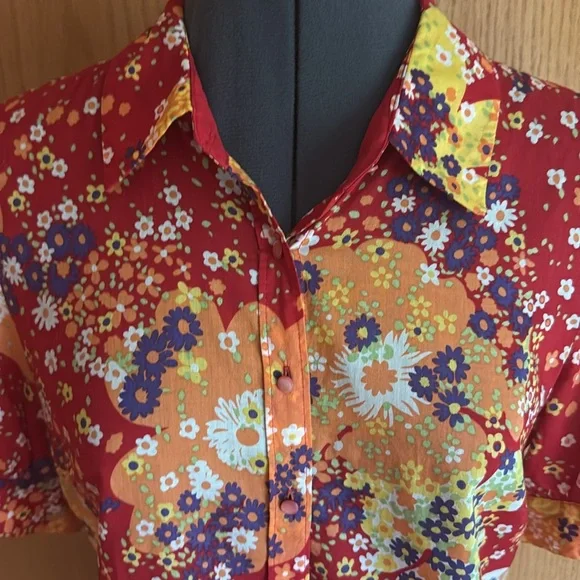 Anthropologie Odille Floral Short Sleeved Button-up - Picture 2 of 8